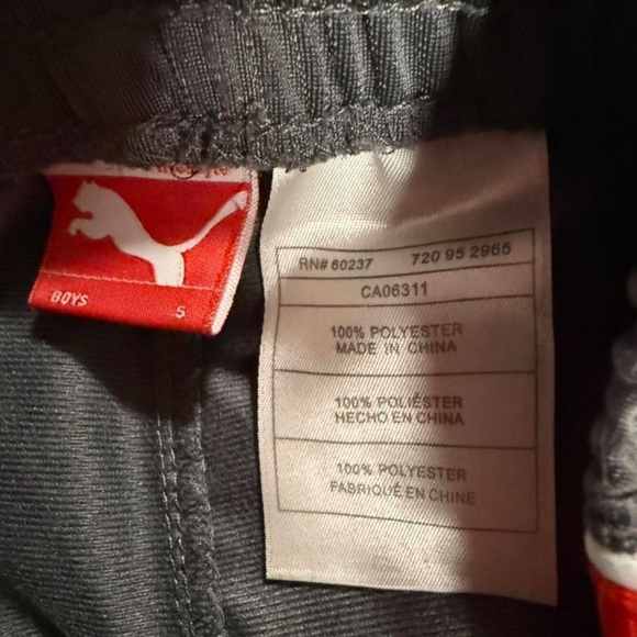 Puma Kids Charcoal and Scarlet Joggers - Picture 5 of 5